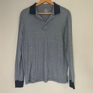 Lands End Mens Long Sleeve‎ Polo Shirt Size Medium Supima Cotton